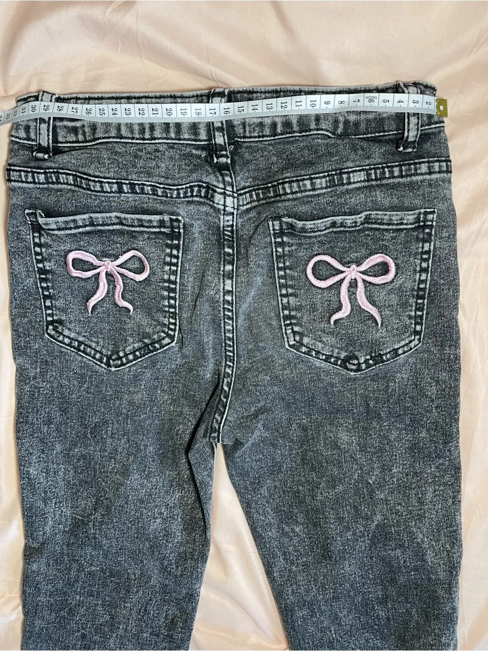 Girl Acid-Wash Flare Jeans - Black